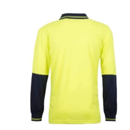 Picture of WorkCraft, Polo, Long Sleeve, Food Industry, Hi Vis, Two Tone, Micromesh, No Pocket, No Buttons